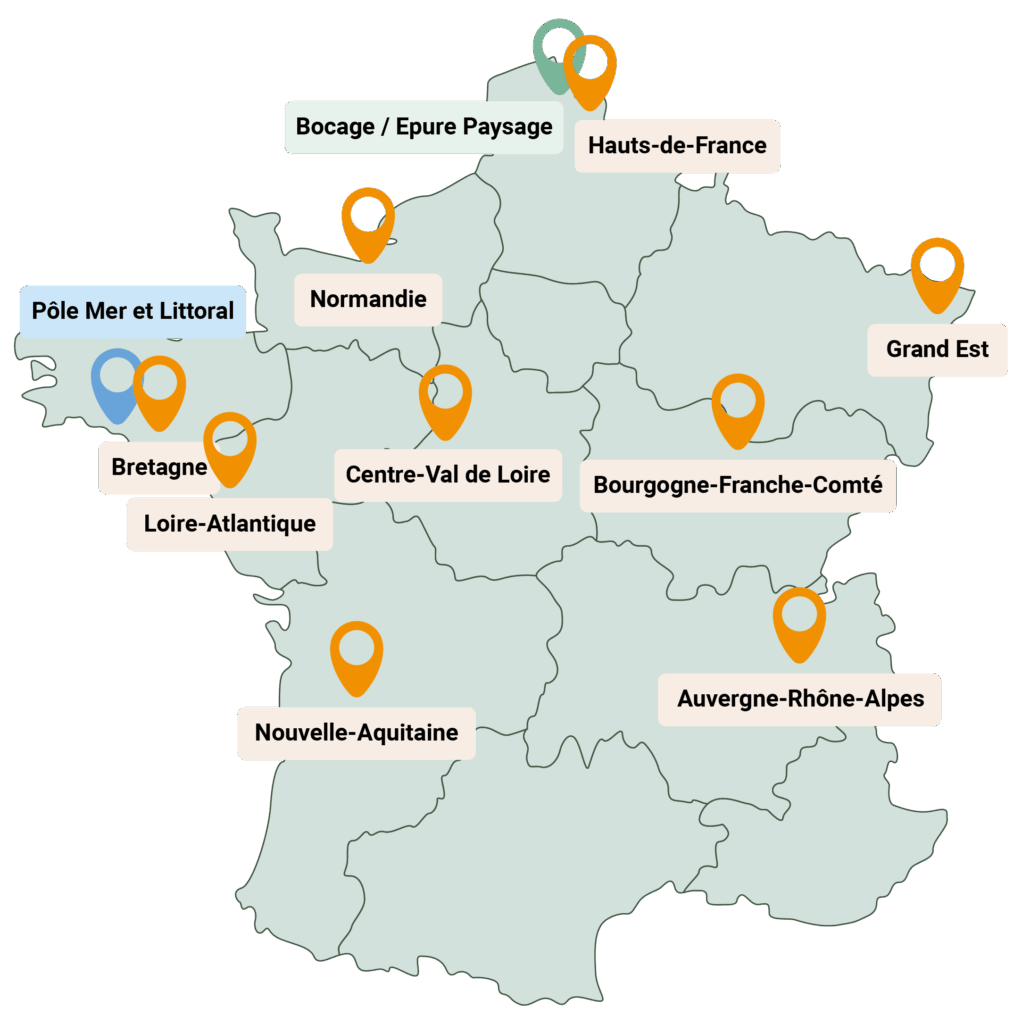 Carte implantations Envol Environnement