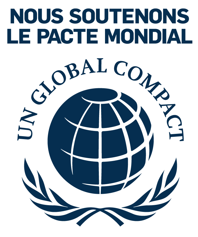 Logo du Pacte mondial des Nations Unies soutenu par Envol Environnement
