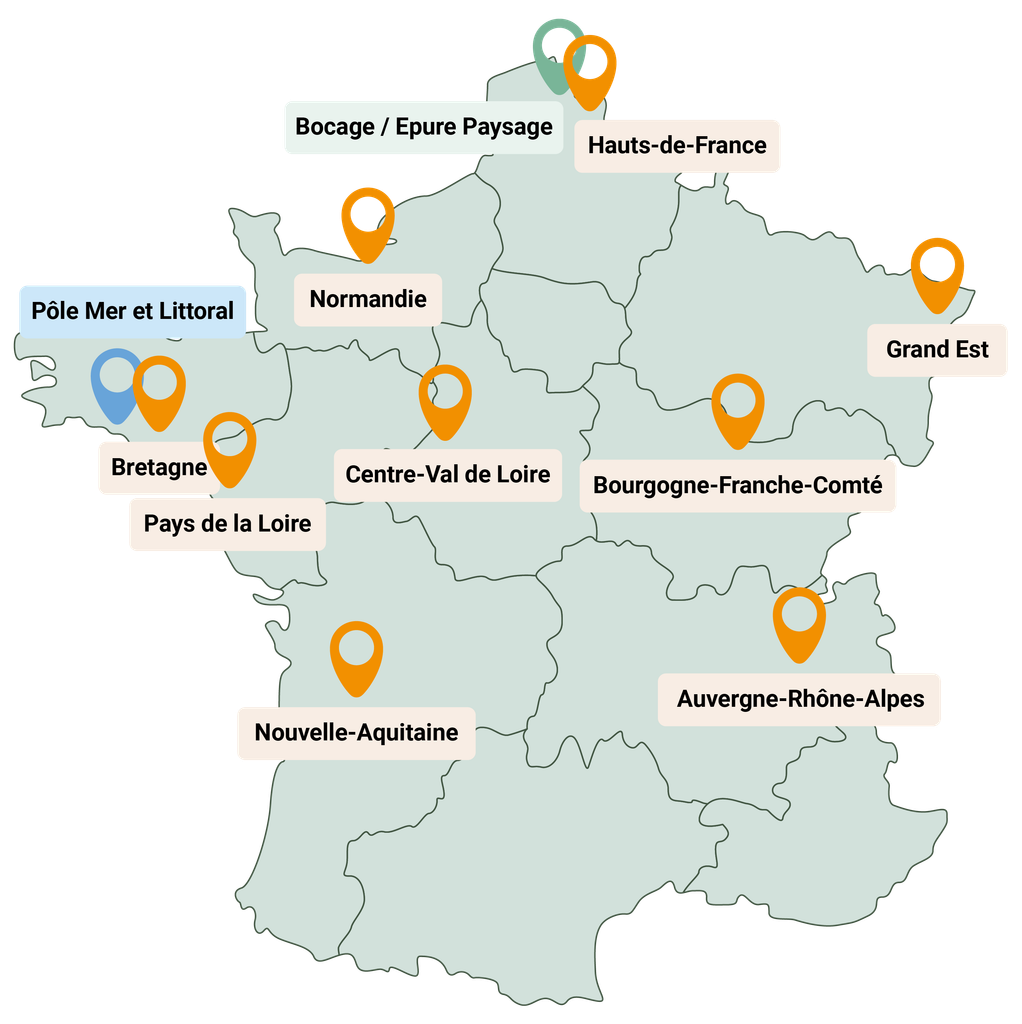 Carte des implantations - Envol Environnement